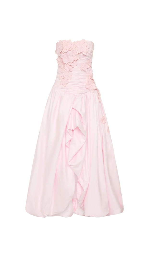 AIIZIE NANCY BUBBLE HEM MAXI DRESS IN PASTEL PINK - product image
