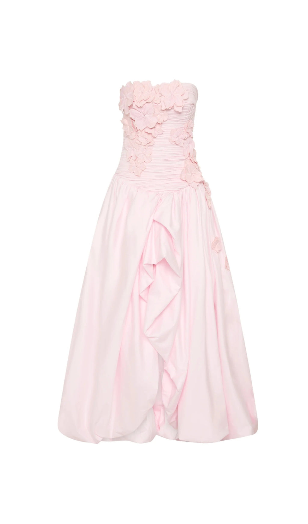 NANCY BUBBLE HEM MAXI DRESS IN PASTEL PINK