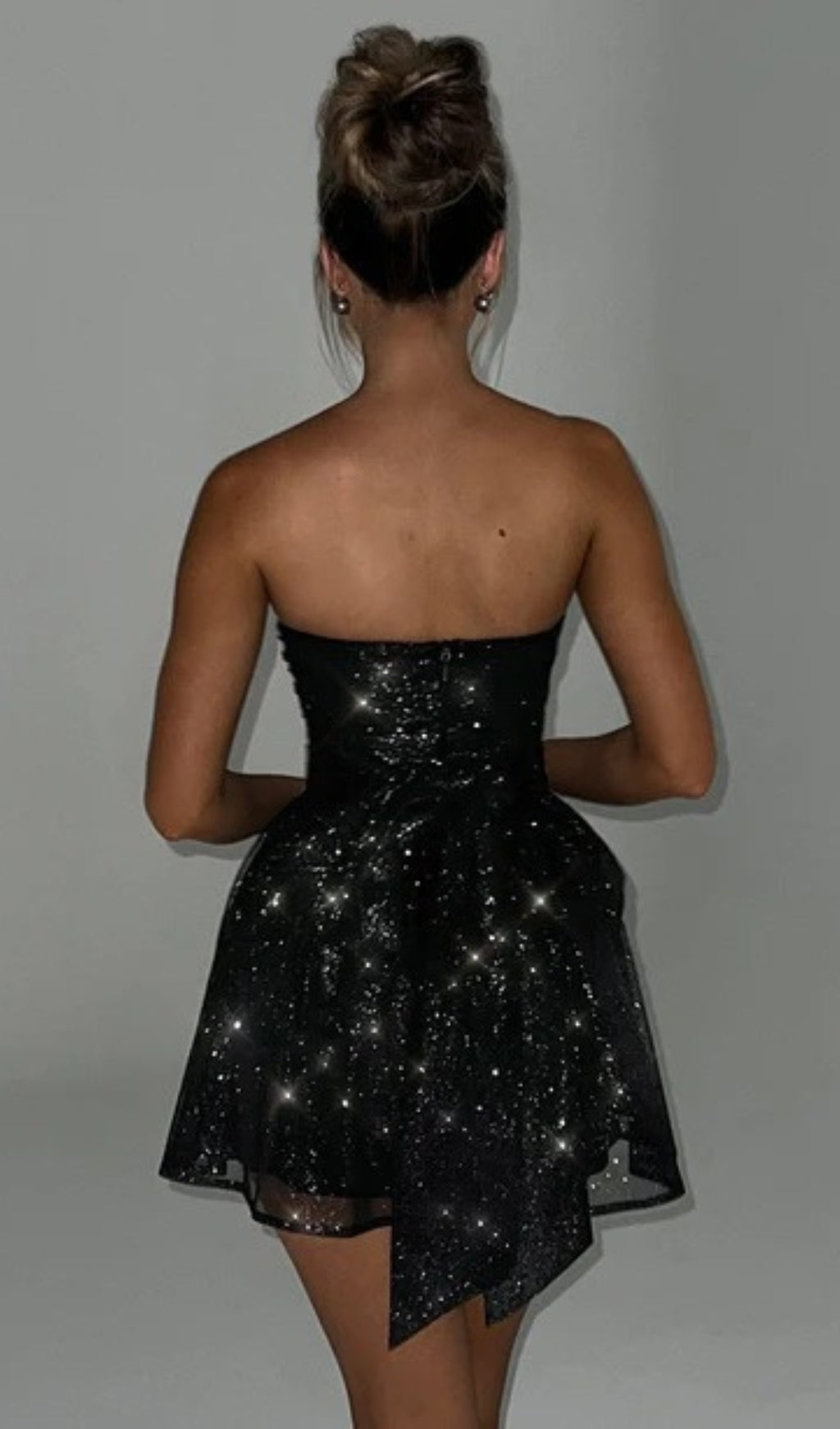 AIIZIE KATRINA MINI DRESS - BLACK SPARKLE - product image