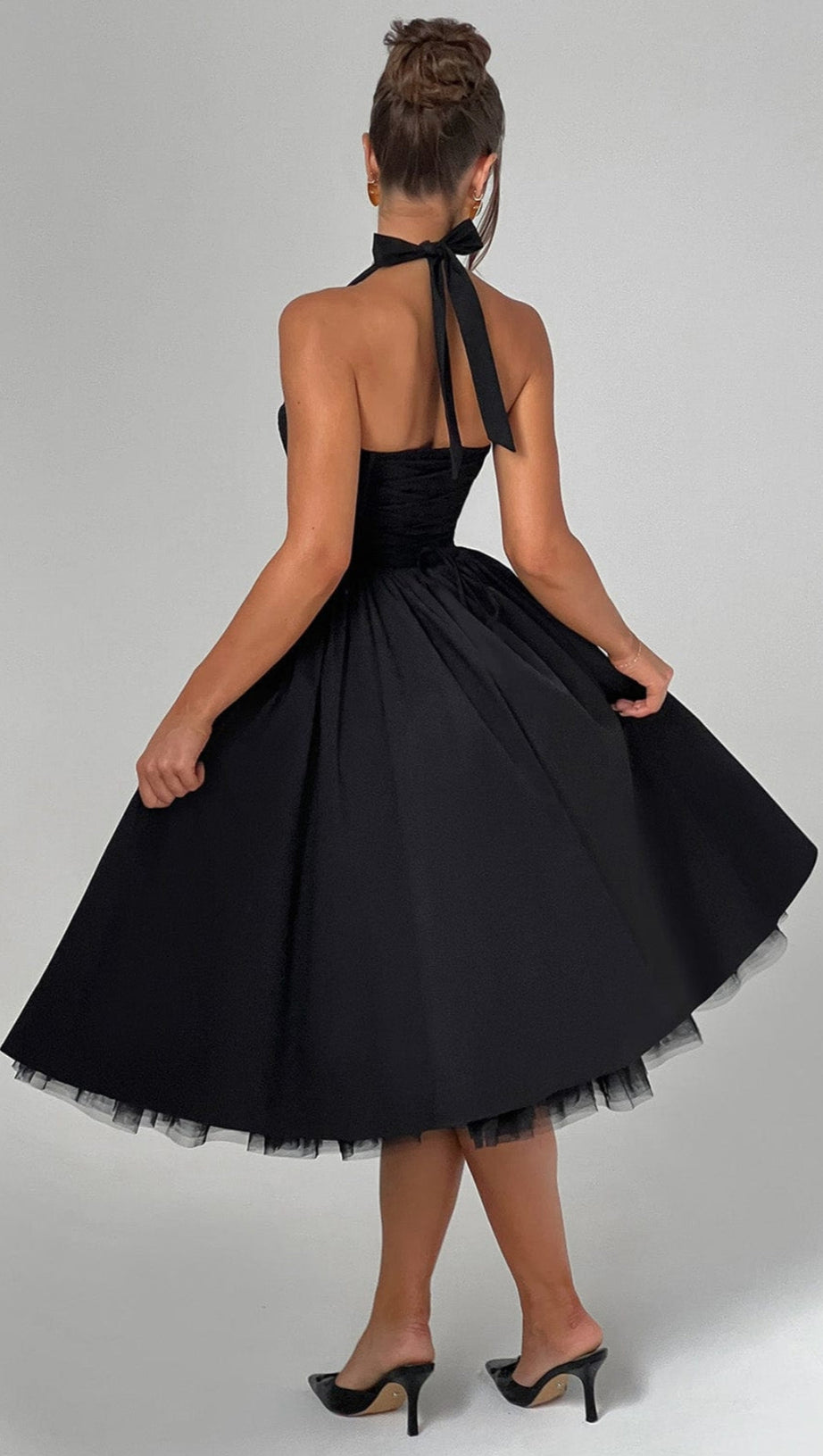 CRESSIDA MIDI DRESS - BLACK