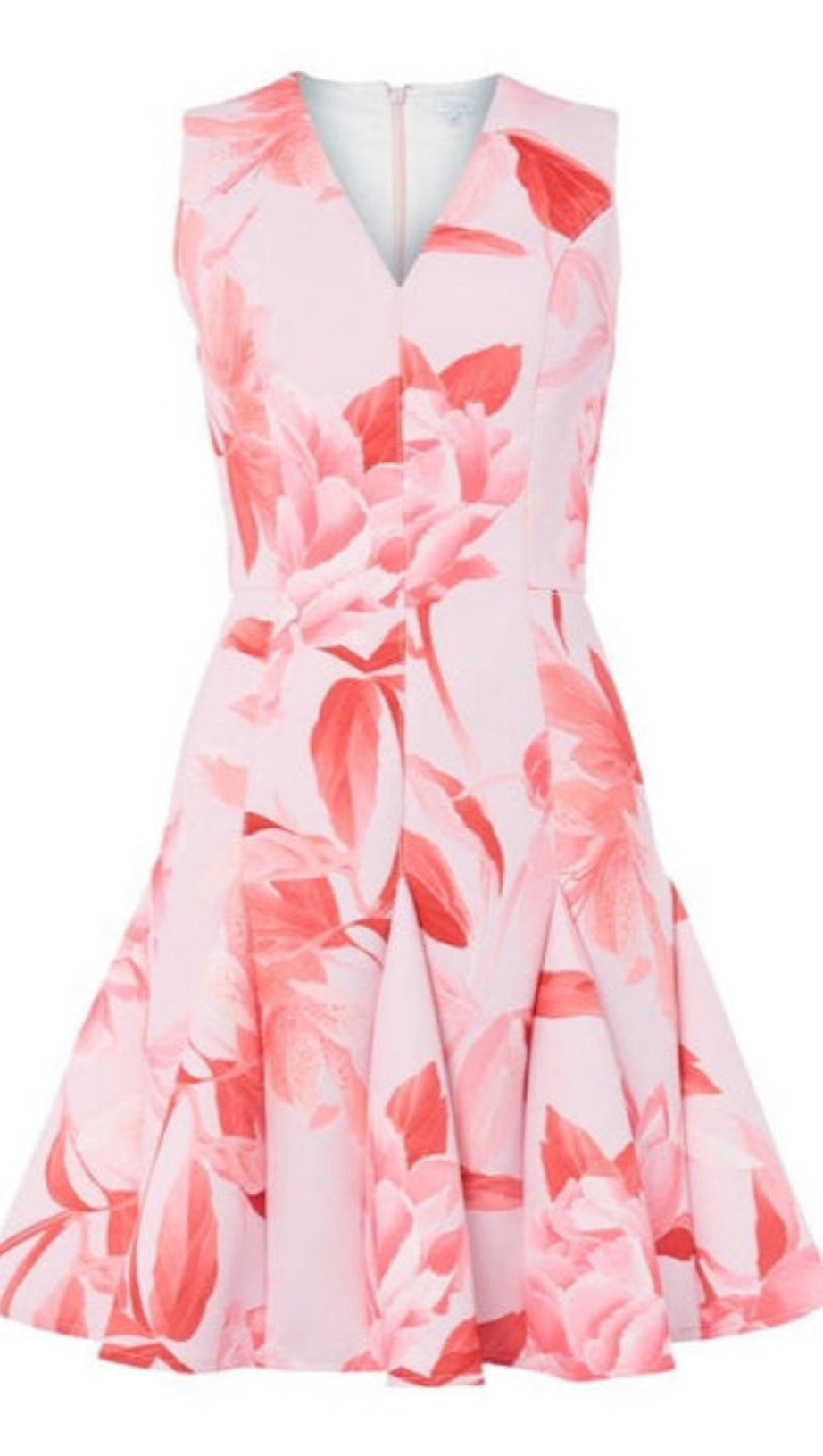 Sherry – Minikleid mit V-Ausschnitt und mehrfarbigem Blumenmuster in Rosa