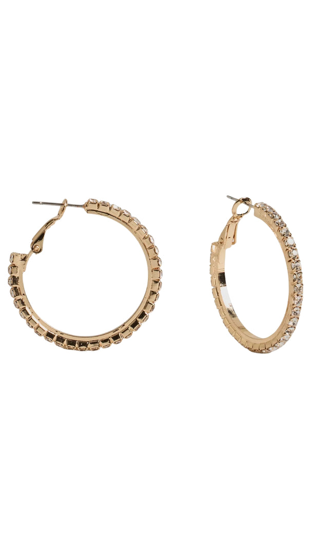 AIIZIE PRETTY SPARKLE RHINESTONE HOOP EARRINGS - product image