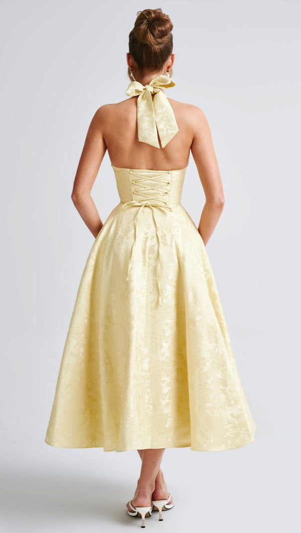 AIIZIE EFFIE MIDI DRESS - LEMON - product image