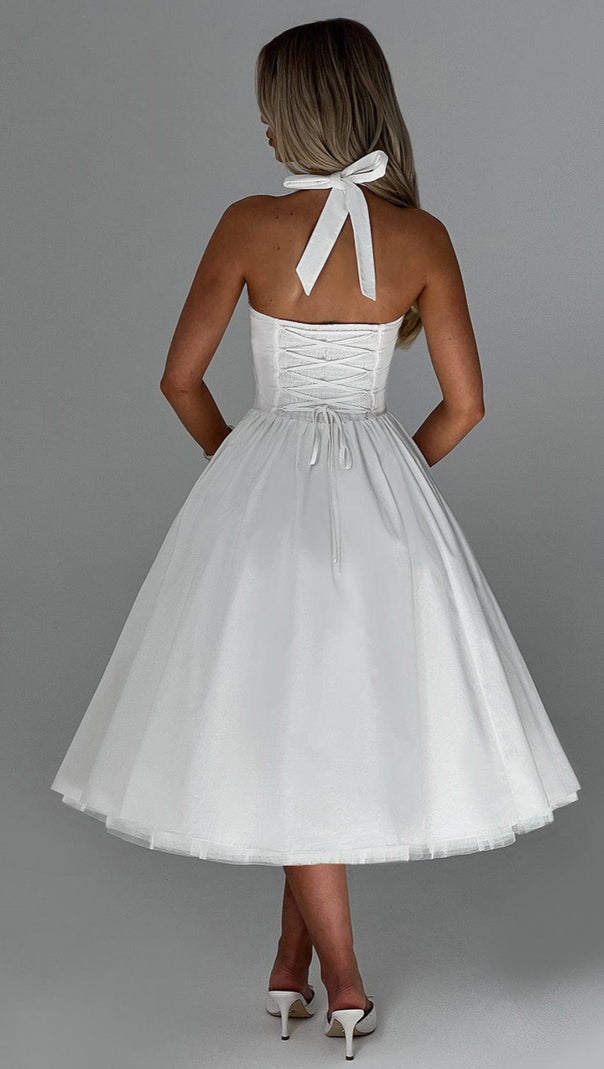 AIIZIE CRESSIDA MIDI DRESS - IVORY - product image