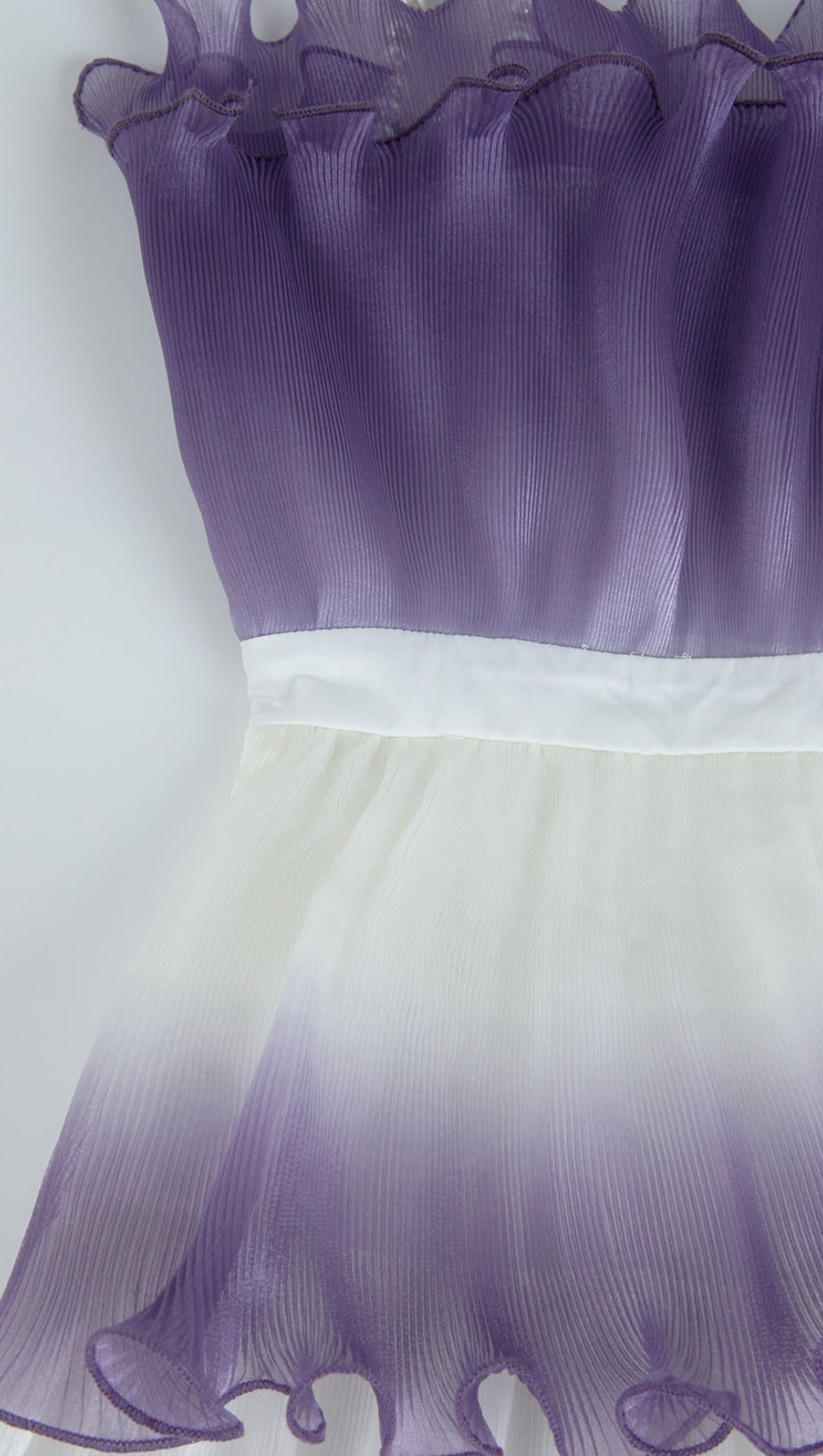 MINI ABITO A STRATI CON VOLANT E PLISSETTATURE VIOLA