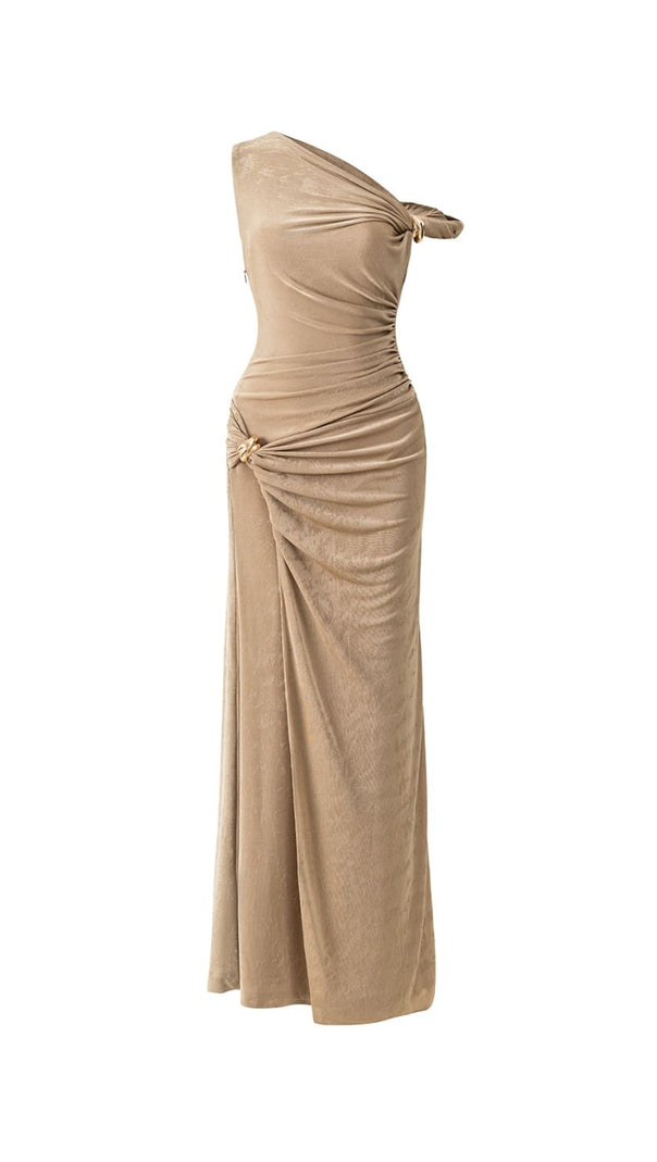 AIIZIE DELINE SHEATH GATHERED SPANDEX ANKLE LENGTH DRESS - product image