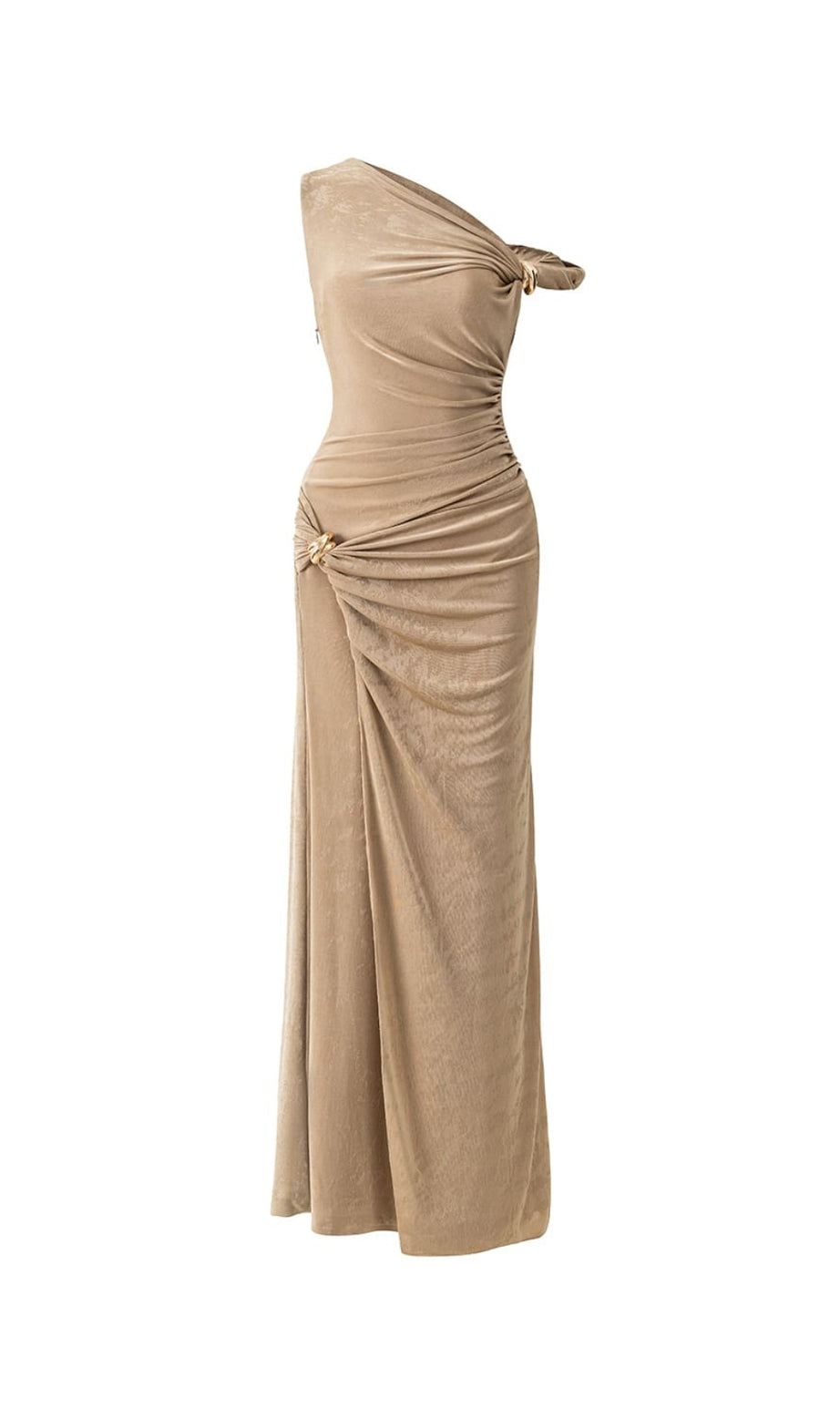 Deline Sheath Gathered Spandex Ankle Length Dress