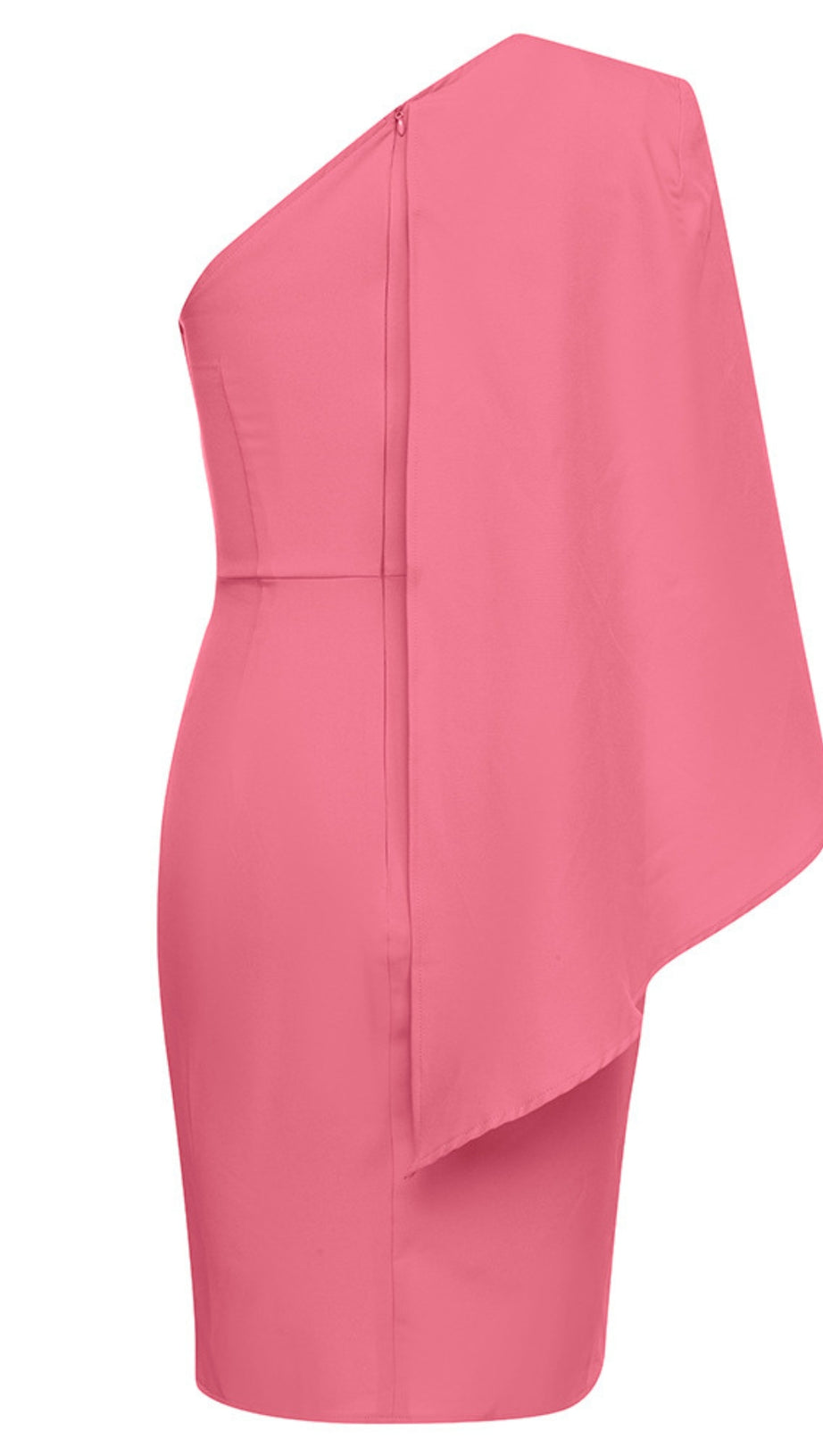 ONE - SHOULDER ASYMMETRIC RUFFLED MINI DRESS IN PINK
