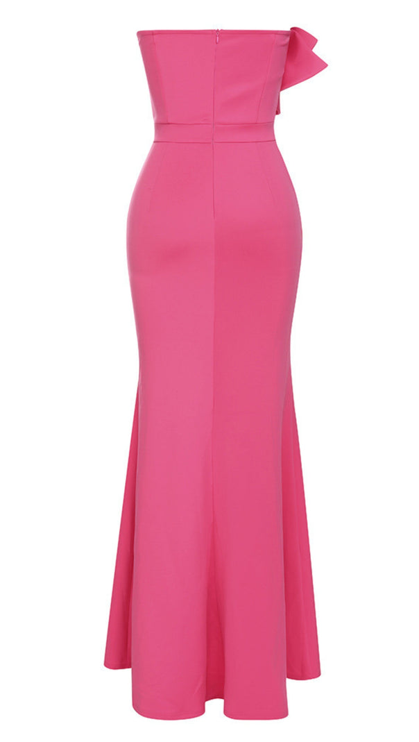 AIIZIE STRAPLESS RUFFLED MERMAID MAXI DRESS IN PINK - product image