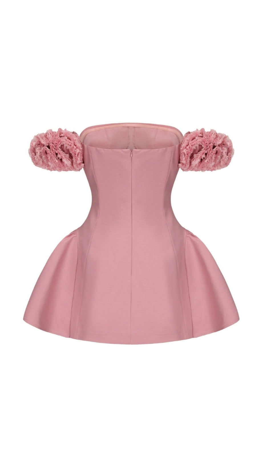 ABITO CORTO SENZA SPALLINE E GONFIORE SHERRY FLOWER ROSA