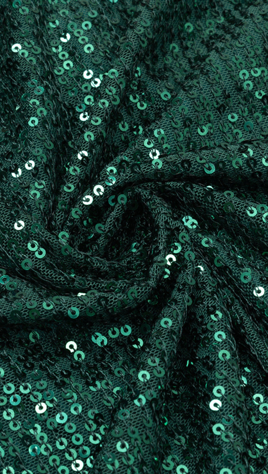 SEQUIN FLOWER - EMBELLISHED ASYMMETRIC DRESS IN EMERALD GREEN