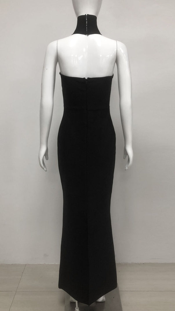 AIIZIE STRAPLESS RHINESTONE - ACCENT CUTOUT MERMAID GOWN IN BLACK - product image