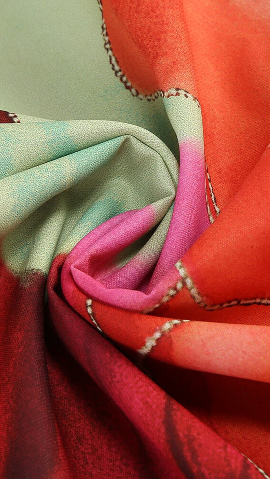 ABITO LUNGO CON SPACCO ALTO E FIORITURA TROPICALE A CADUTA