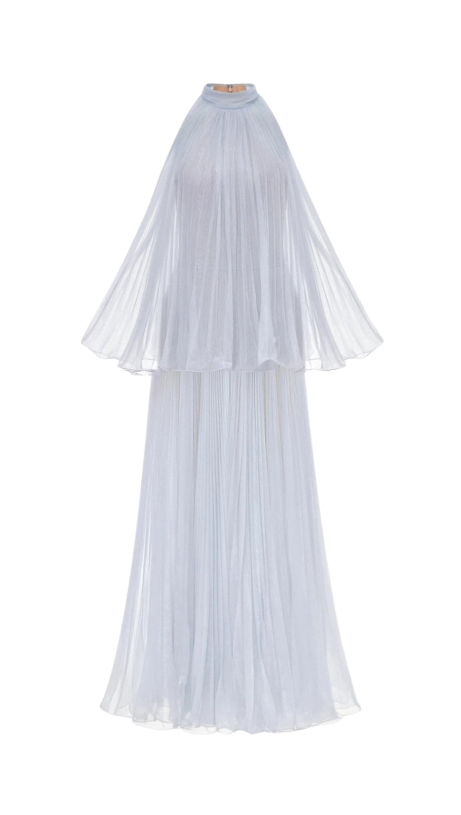 BELINDA VIOLET PLEATED TULLE SLEEVELESS MAXI DRESS
