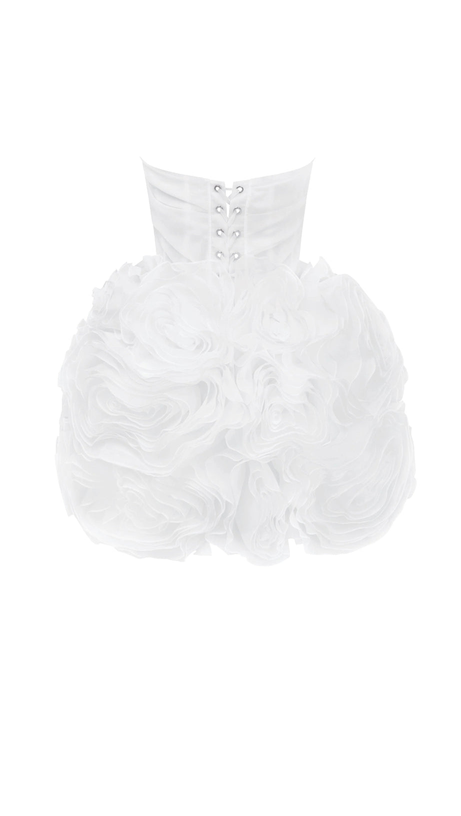 MINI ABITO BIANCO IN ORGANZA CON APPLICAZIONI GEORGIA