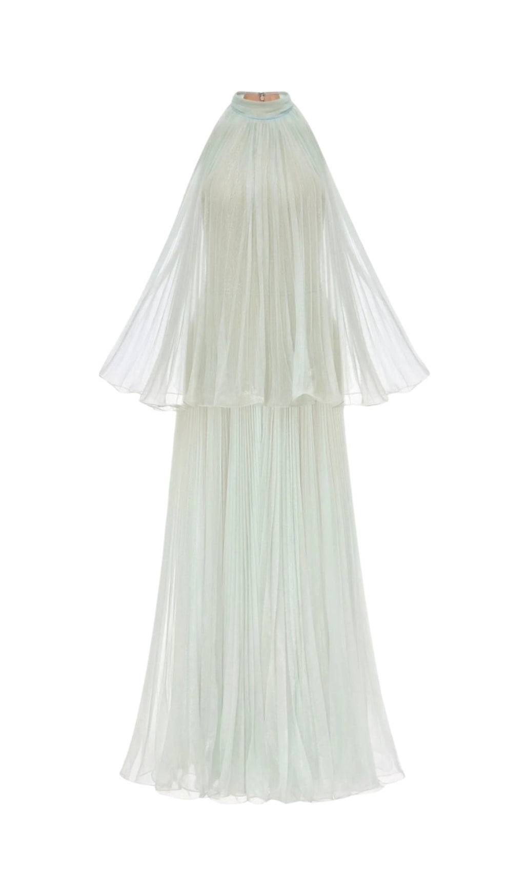 ABITO LUNGO SENZA MANICHE IN TULLE PLISSETTATO BELINDA MINT
