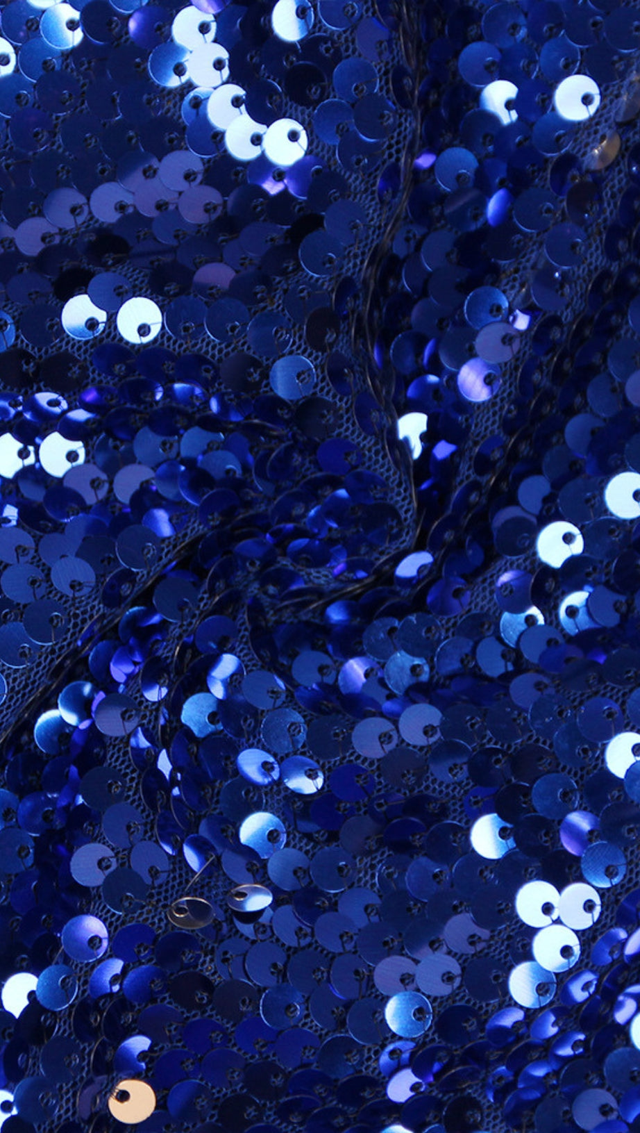 SEQUIN FEATHER - TRIMMED DEEP - V MIDI DRESS IN BLUE