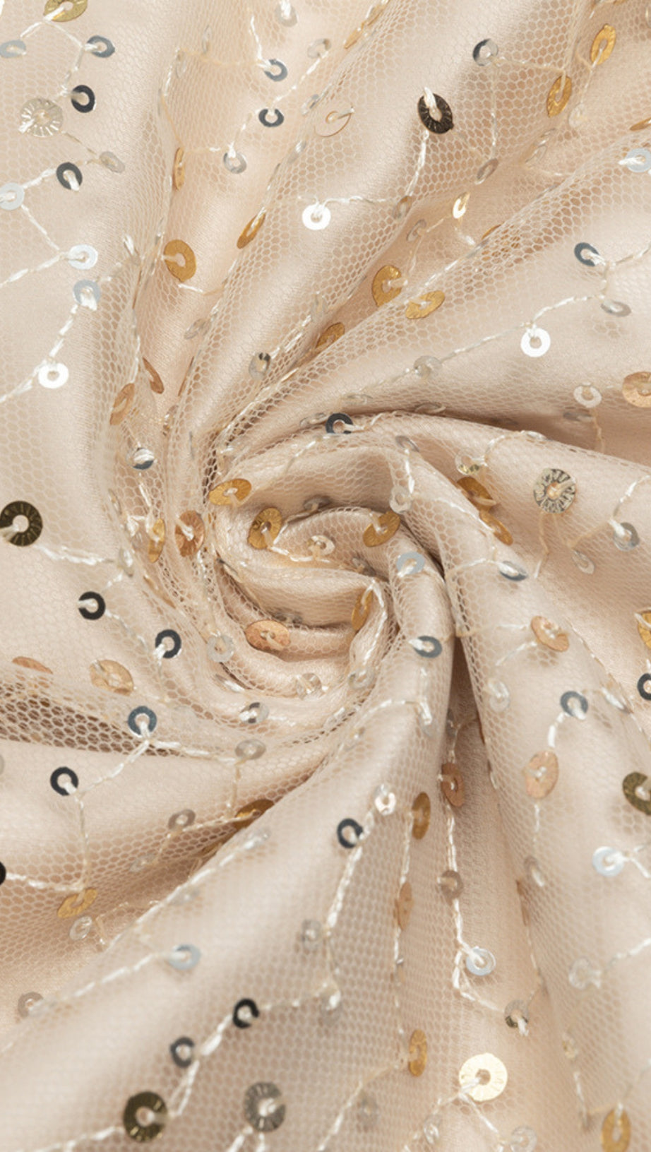 SEQUIN COWL - NECK CAPE - SLEEVE SLIT MAXI DRESS IN CHAMPAGNE