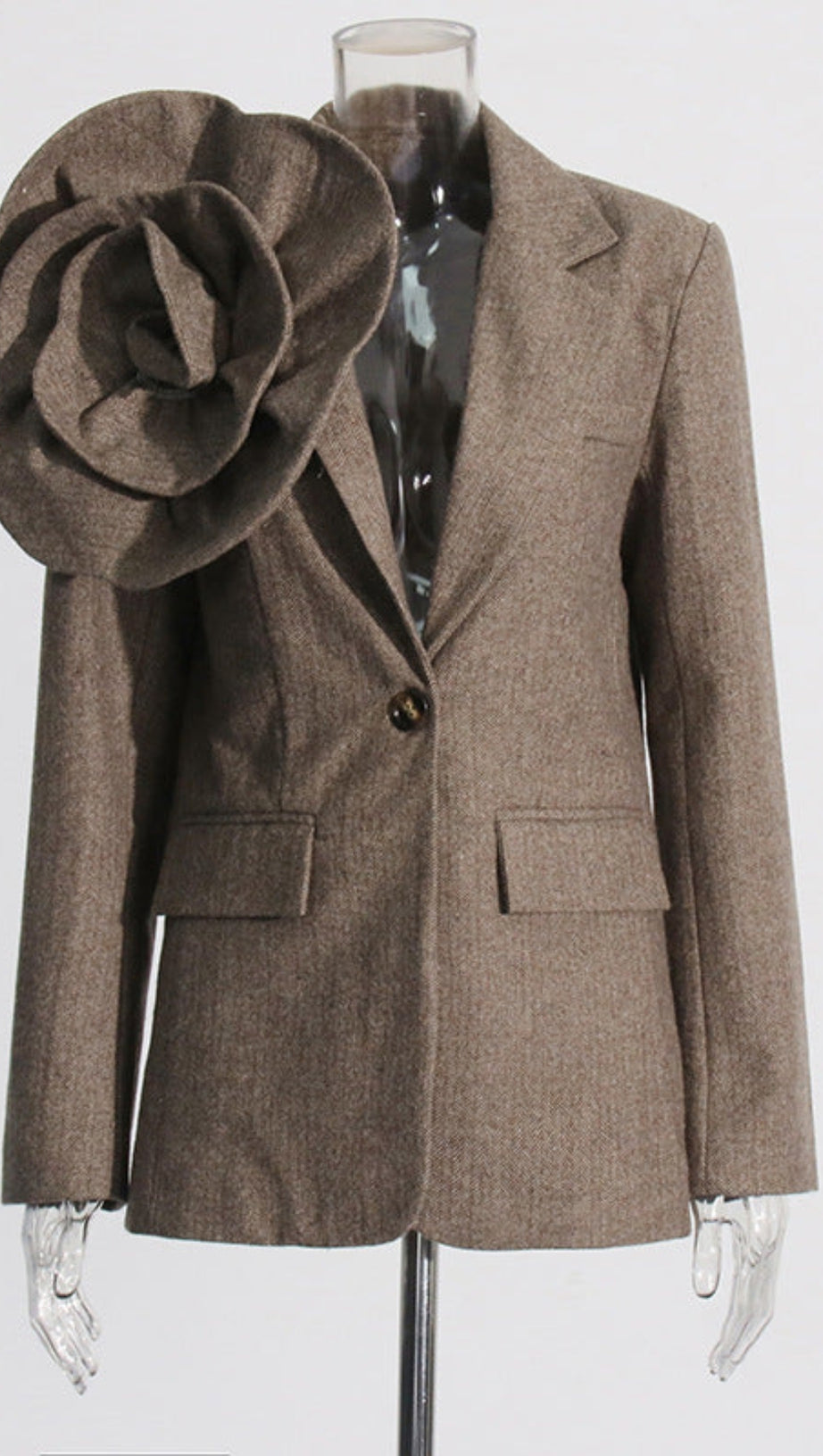 SADA FLOWER BLAZER - BROWN