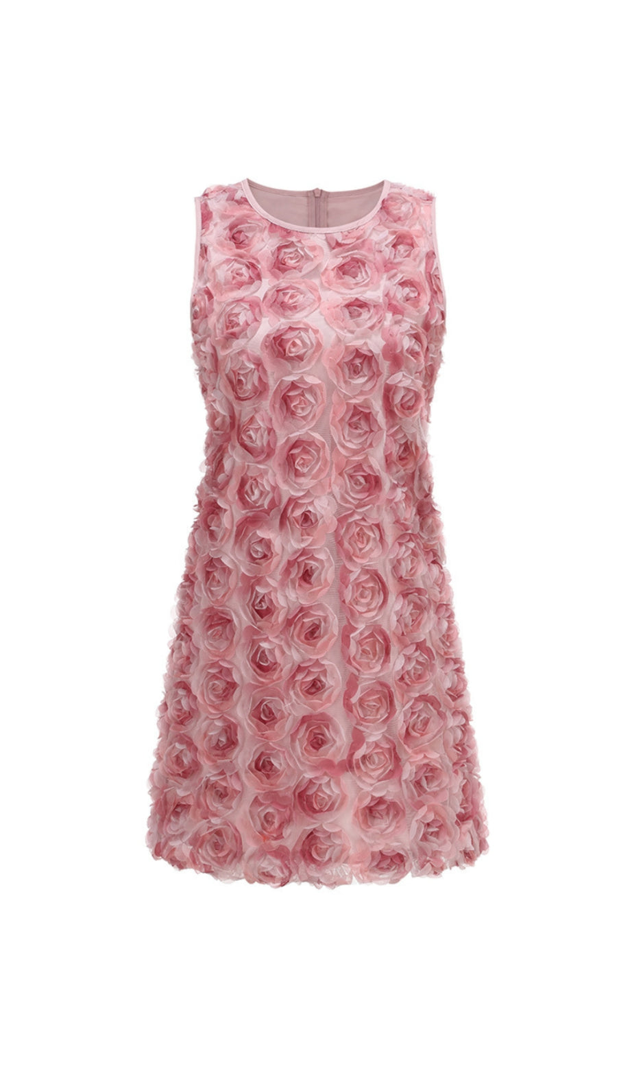 Sleeveless Flower Mini Dress In Pink