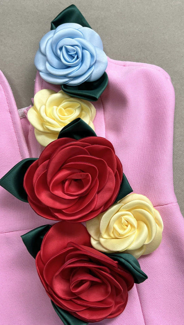 AIIZIE EIGRA 3D FLOWER TUBE TOP MINI DRESS - product image