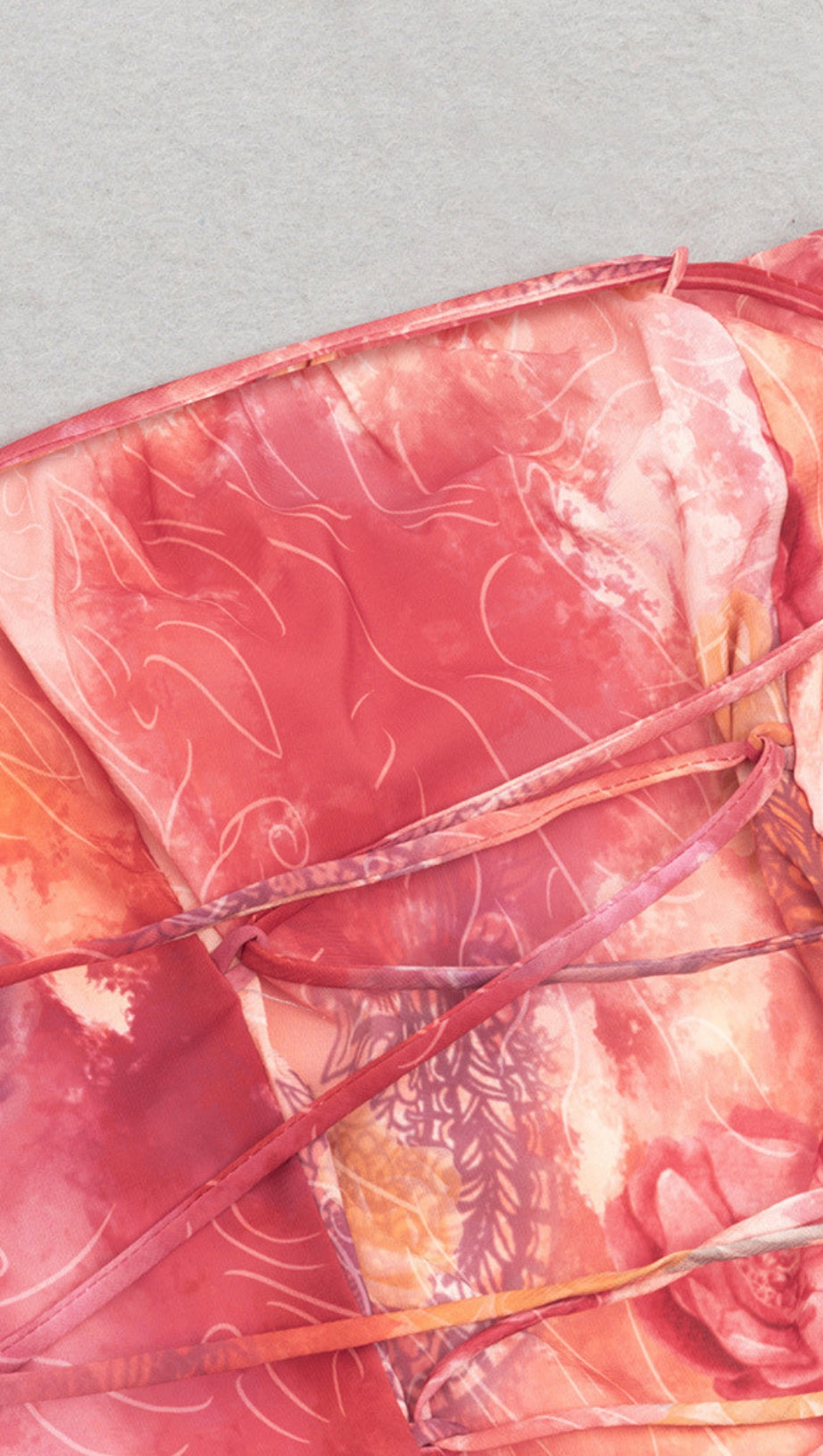 TIE - DYE STRAPLESS LACE - UP MERMAID MIDI DRESS IN PINK