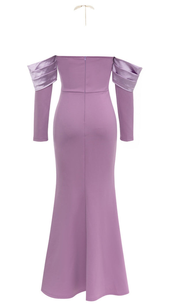 AIIZIE HALTER NECK SPLIT - SLEEVE SLIT MERMAID MAXI DRESS IN LILAC - product image