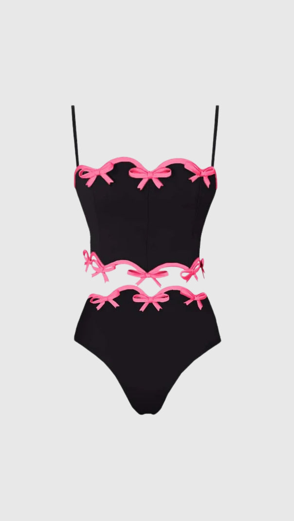 AIIZIE POPPY BOW SPAGHETTI SWIMWEAR - product image