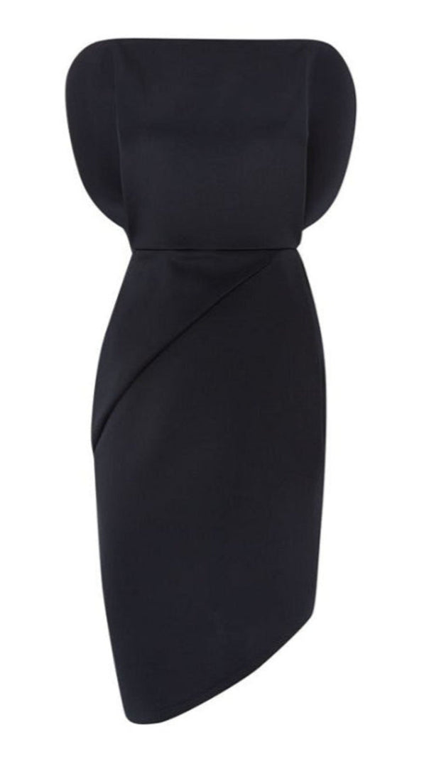AIIZIE IRREGULAR CUTTING SLEEVELESS SLIM MINI DRESS IN BLACK - product image