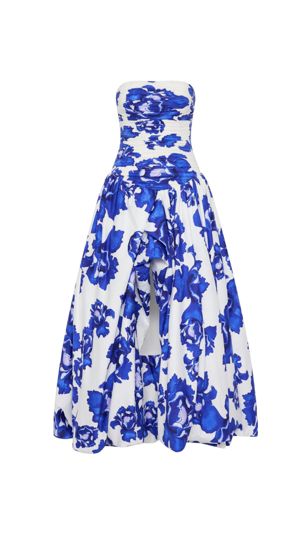 AIIZIE NANCY VIOLETTE BUBBLE HEM MAXI DRESS IN COBALT - product image
