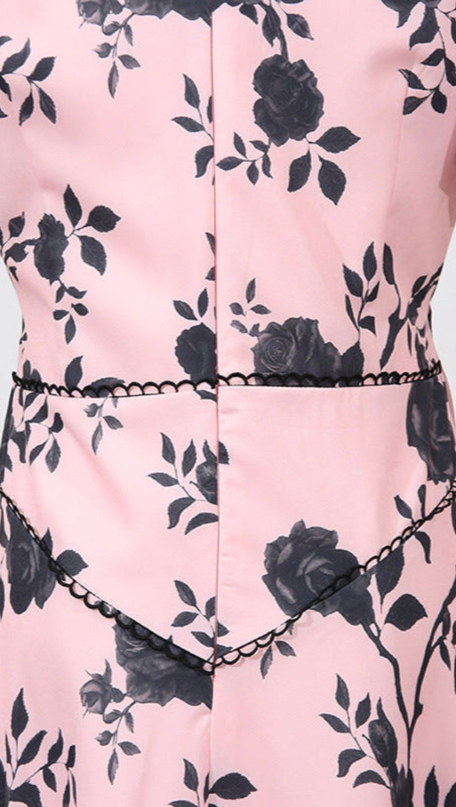 V-NECK SATIN FLORAL MIDI DRESS IN PINK