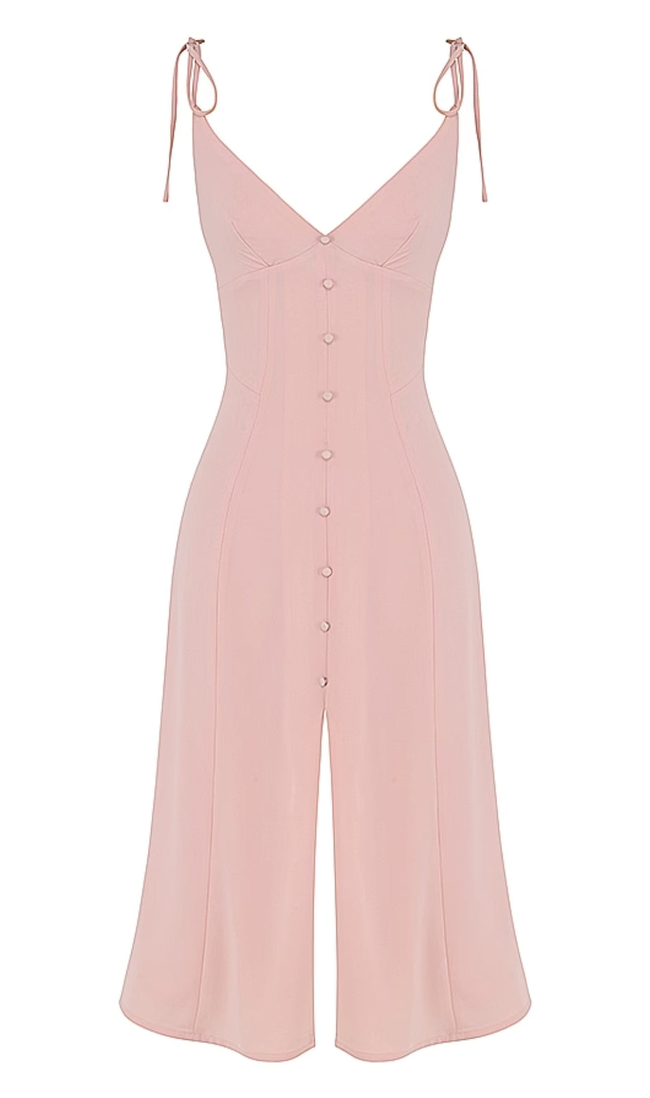 vestito estivo midi con spacco color rosa