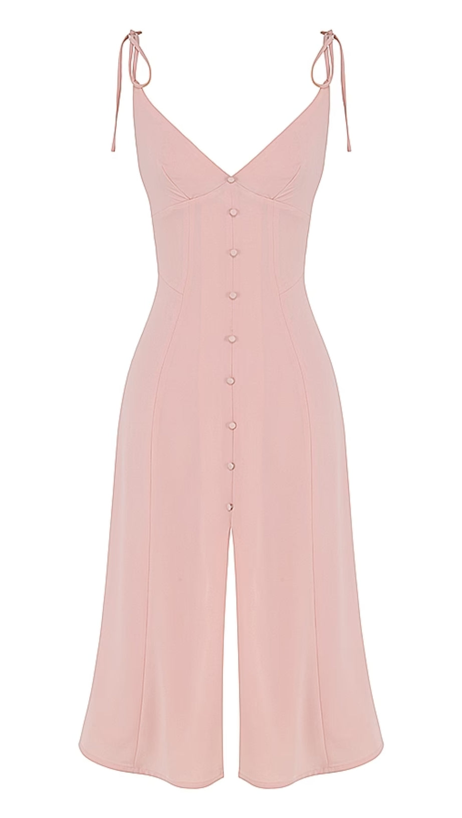 vestito estivo midi con spacco color rosa