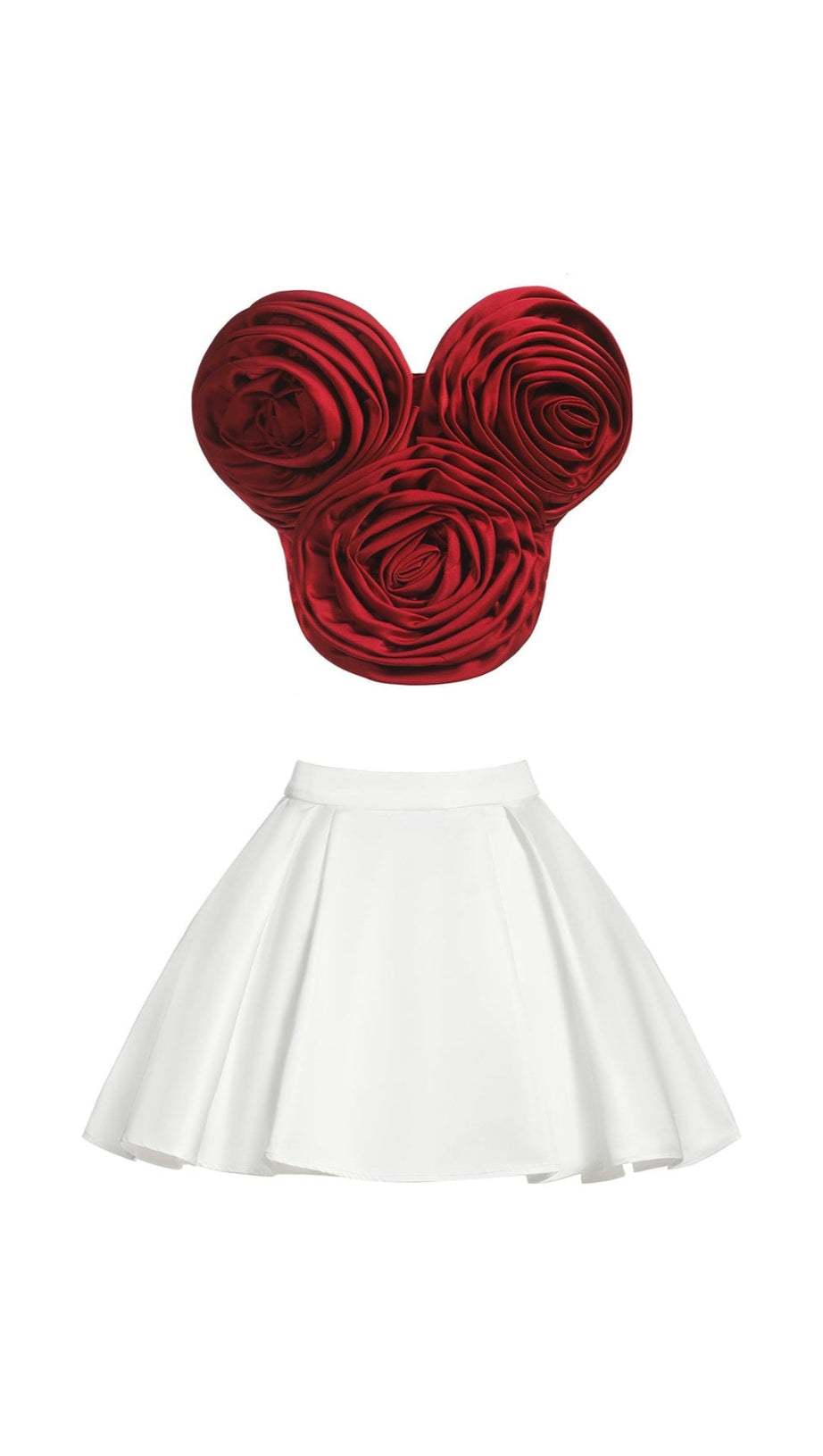 NEELA 3D FLOWER STRAPLESS WAIST MINI DRESS
