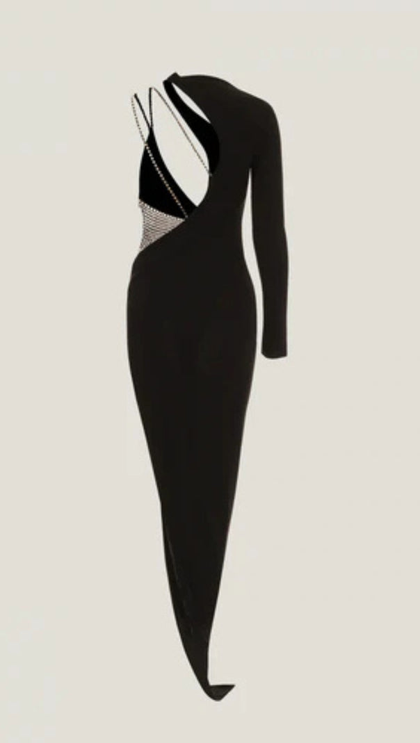 AIIZIE ASYMMETRIC CRYSTAL-EMBELLISHED DRESS - product image
