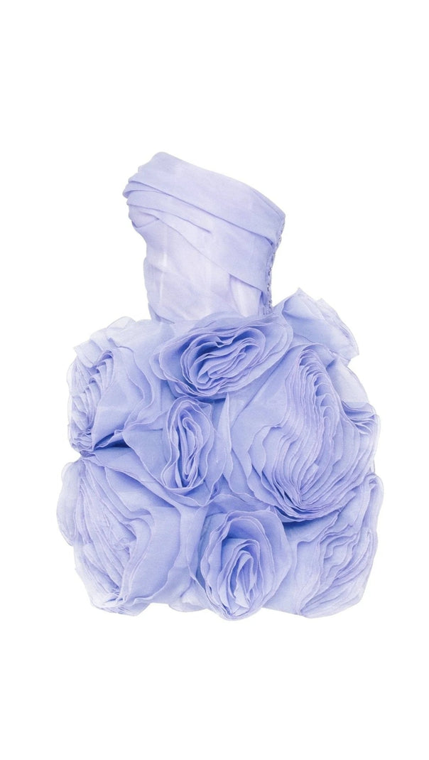 AIIZIE GEORGIA APPLIQUÉD ORGANZA LAVENDER MINI DRESS - product image