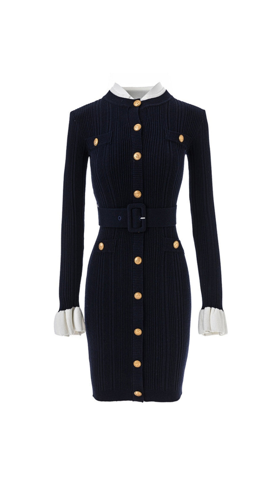 CLEMENTINE NAVY VISCOSE KNIT MINI DRESS