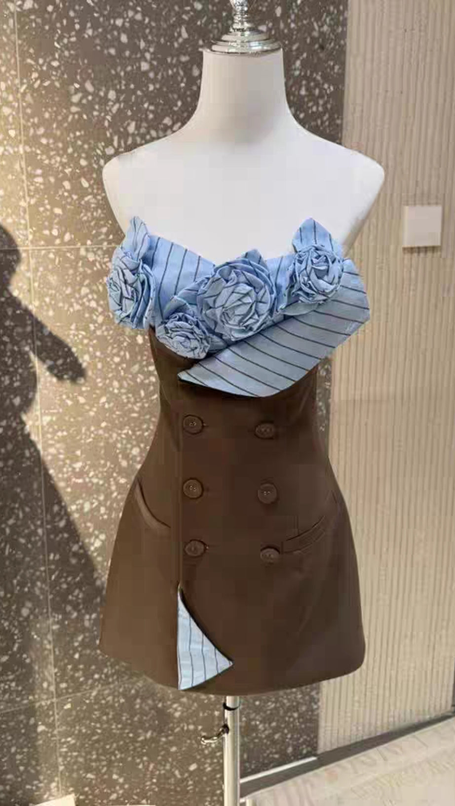 3D FLOWERS BUSTIER MINI DRESS