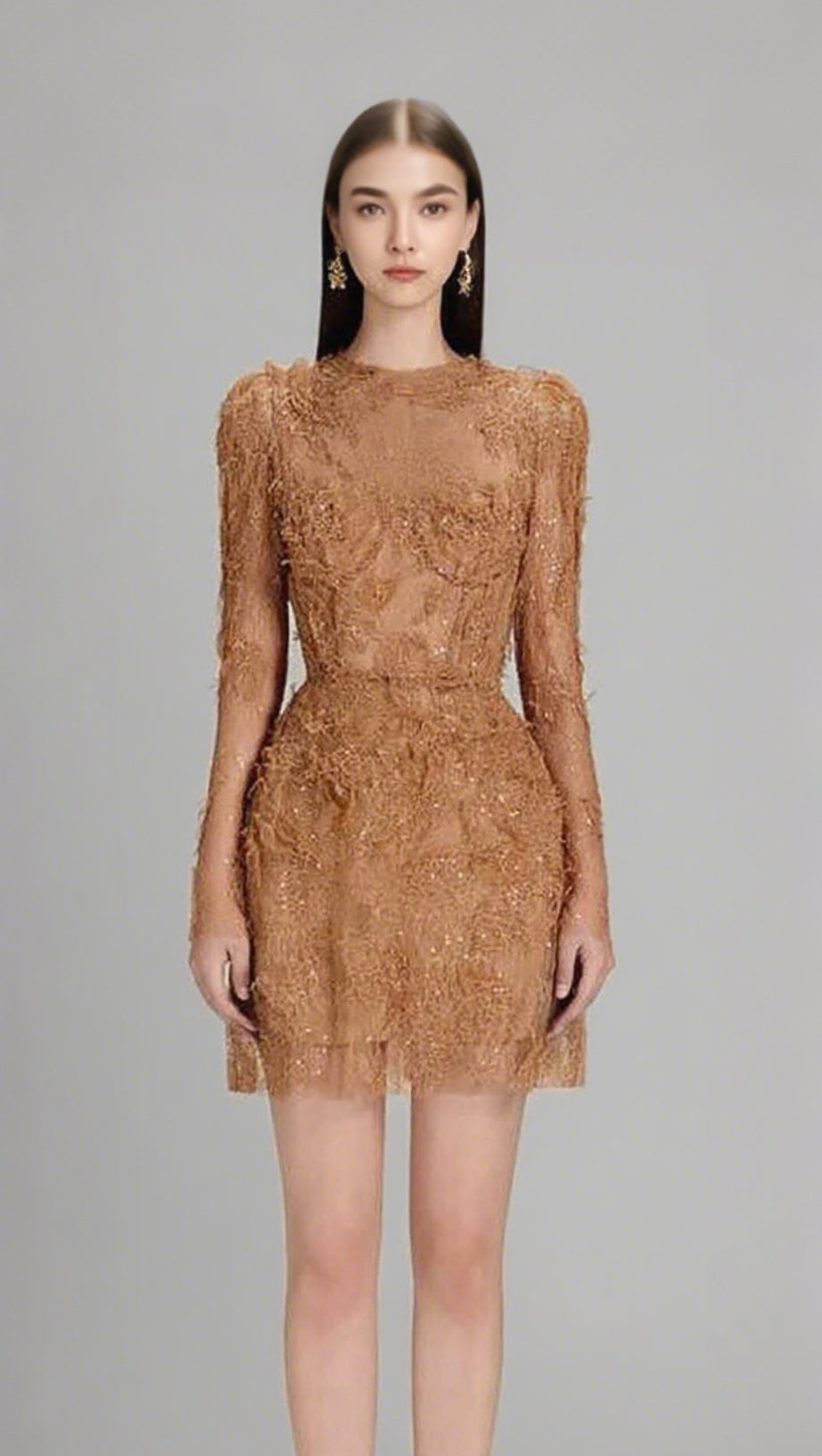 FLORAL AND RAMAGE EMBROIDERY MIDI DRESS