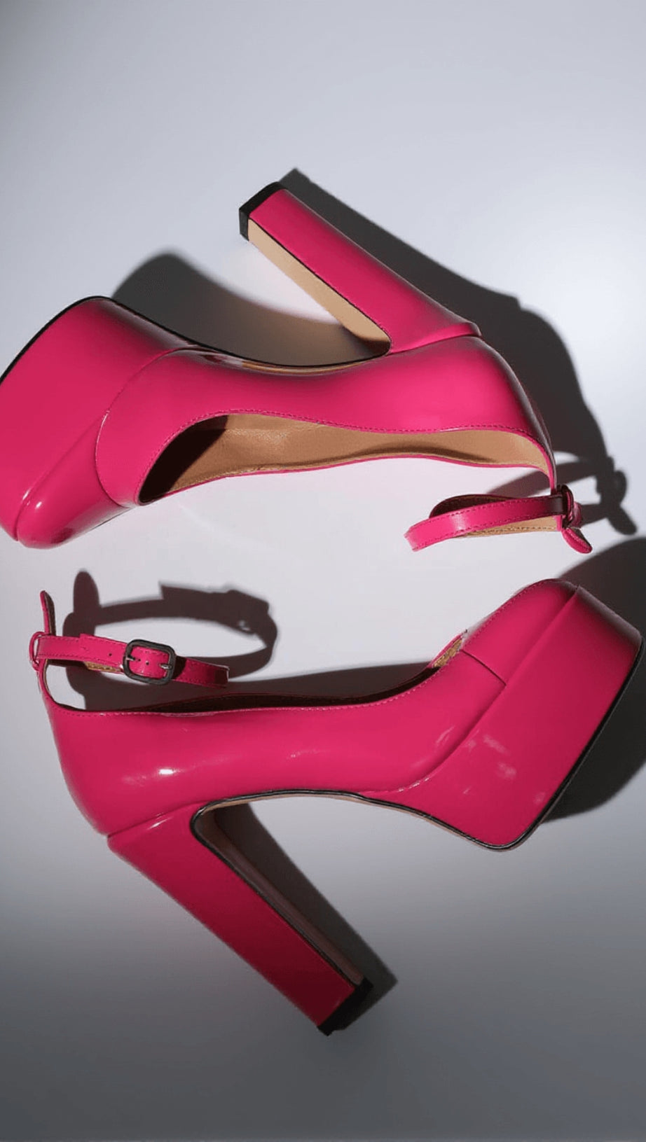 Kalea – Plateau-Pumps aus Leder in Pink