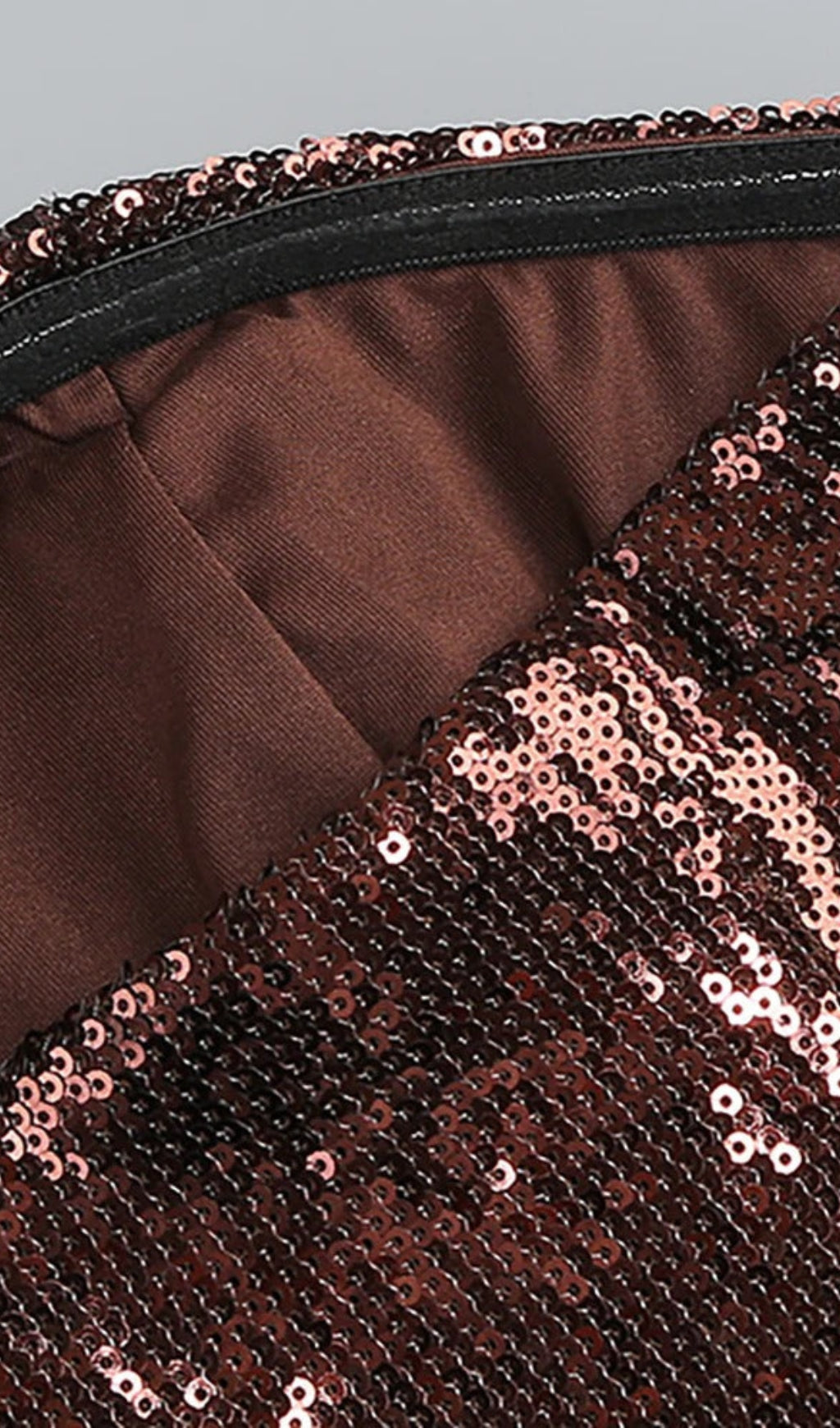 AIIZIE STRAPLESS SEQUIN BUBBLE MINI DRESS IN BROWN - product image
