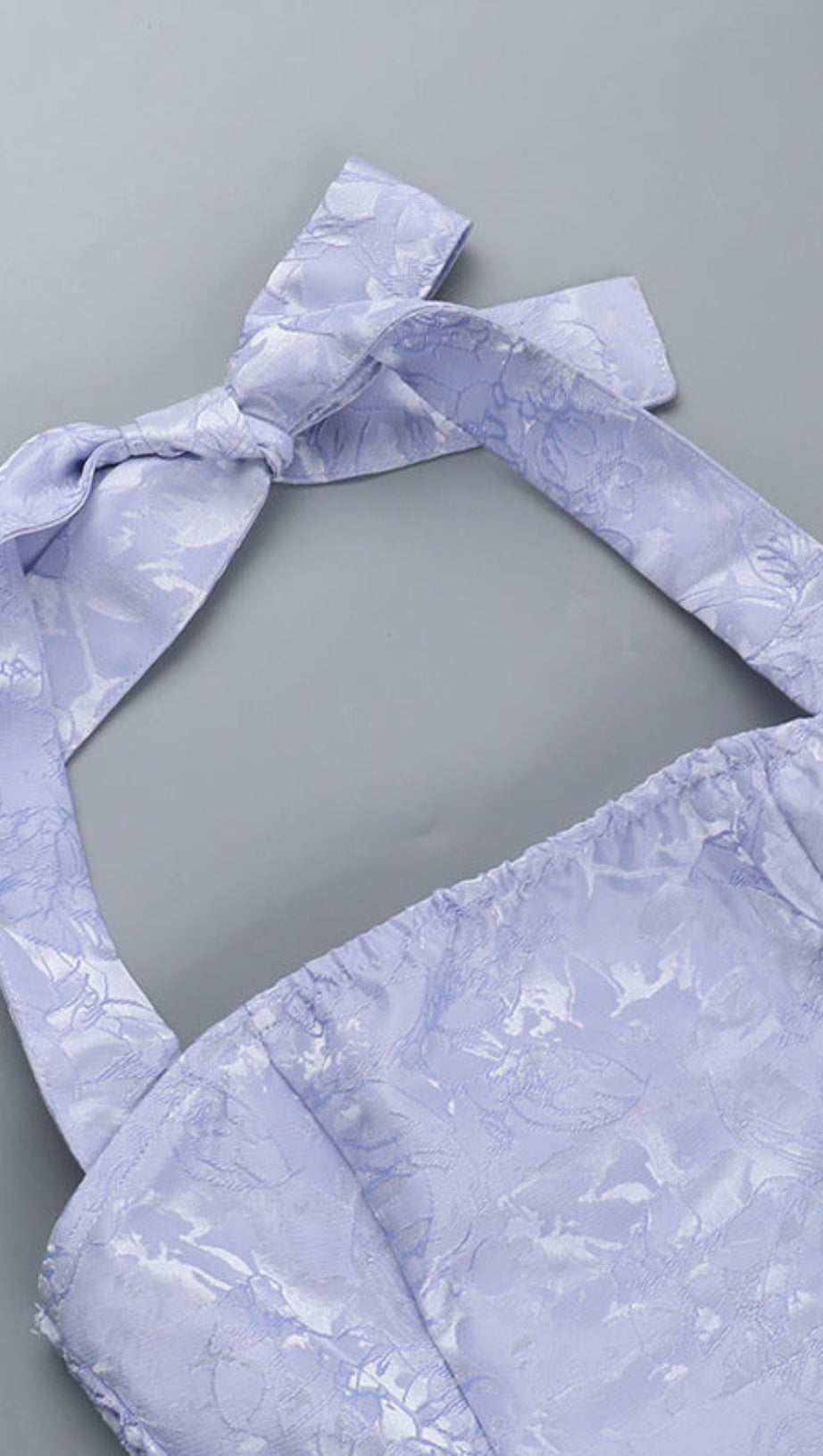 DEBORAH HALTERNECK FLORAL FLARE MINI DRESS IN BLUE