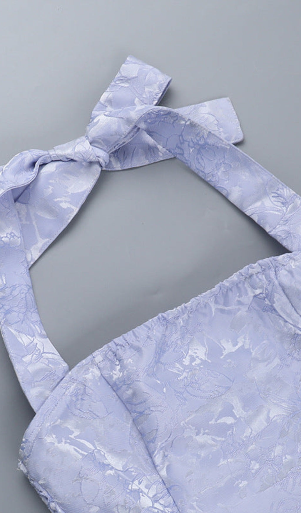 AIIZIE DEBORAH HALTERNECK FLORAL FLARE MINI DRESS IN BLUE - product image