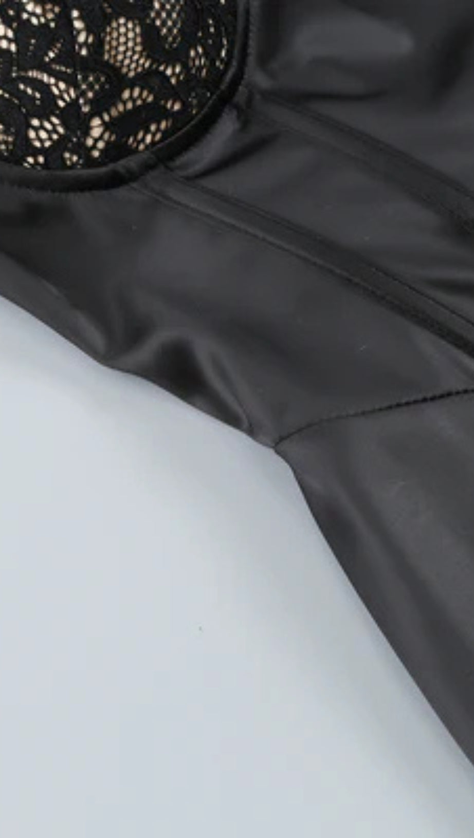 BLACK LACE SATIN CORSET DRESS