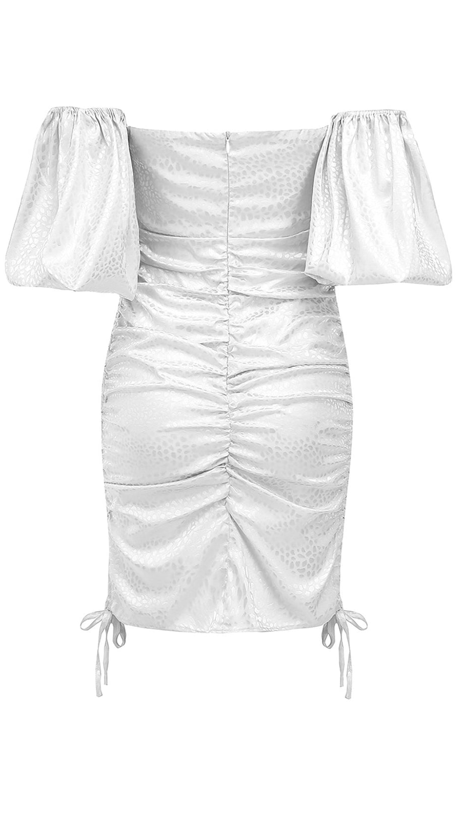 ABITO BIANCO CON SPALLE SCOPERTE E APERTURA A CHIAVE