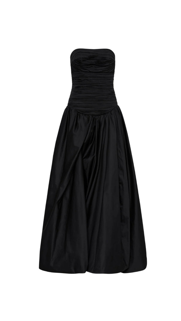 AIIZIE NANCY BUBBLE HEM MAXI DRESS IN BLACK - product image
