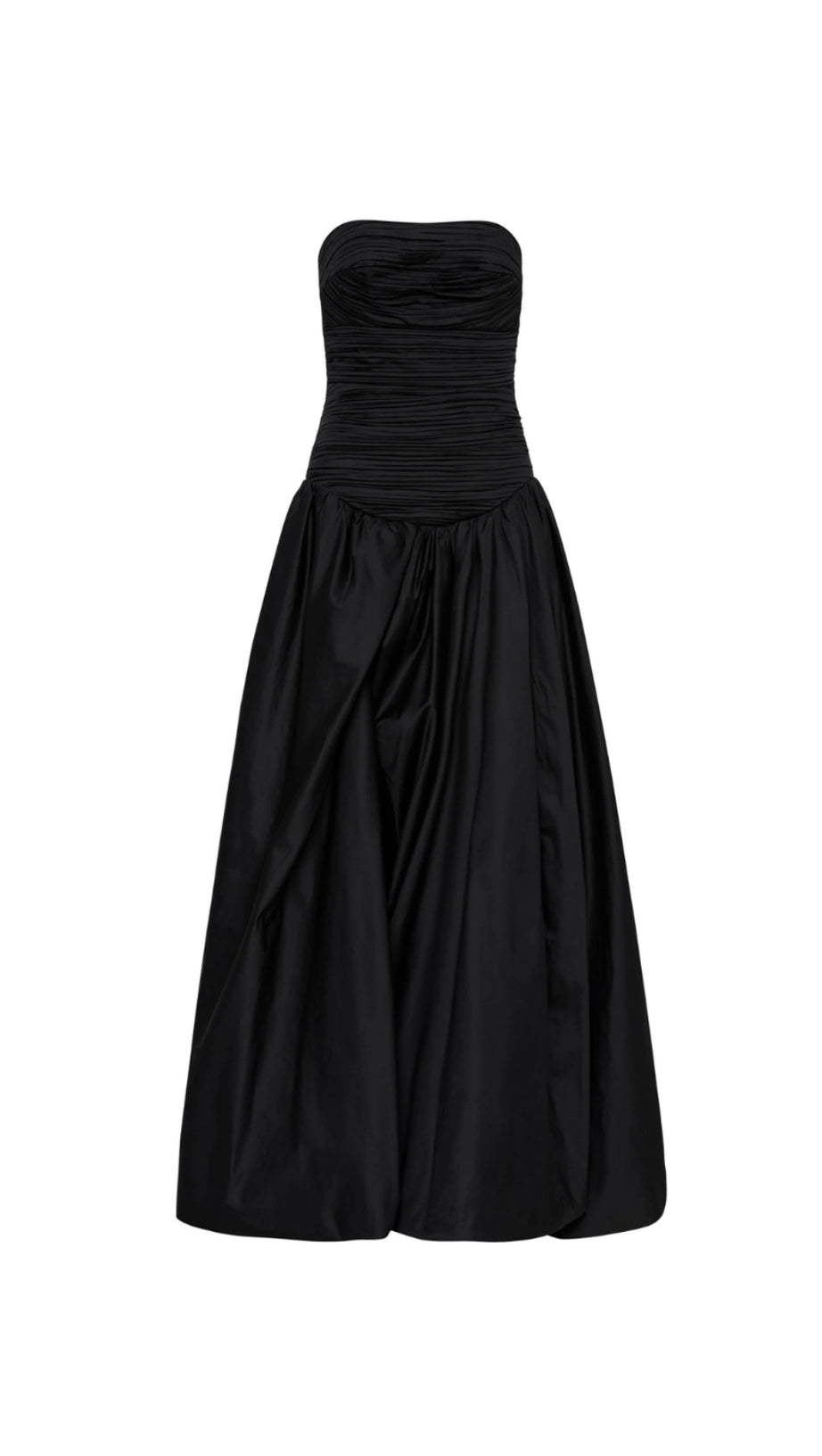NANCY BUBBLE HEM MAXI DRESS IN BLACK