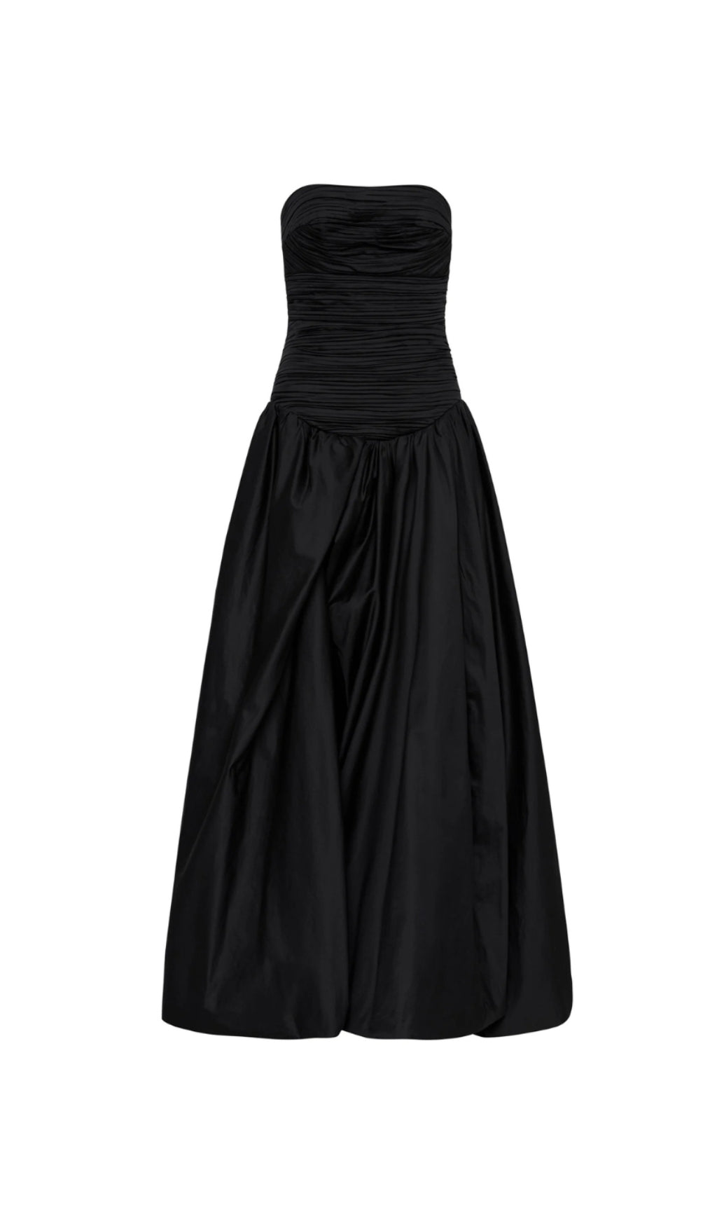 NANCY BUBBLE HEM MAXI DRESS IN BLACK
