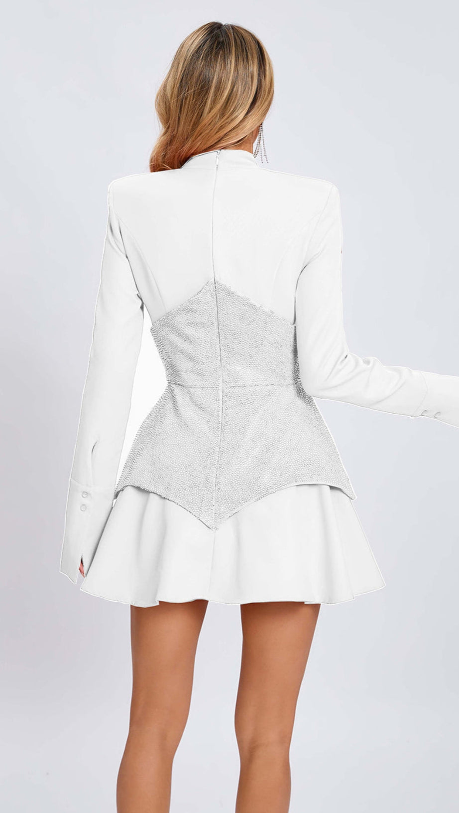 CRYSTAL EMBELLISHED SHAPER A-LINE DRESS