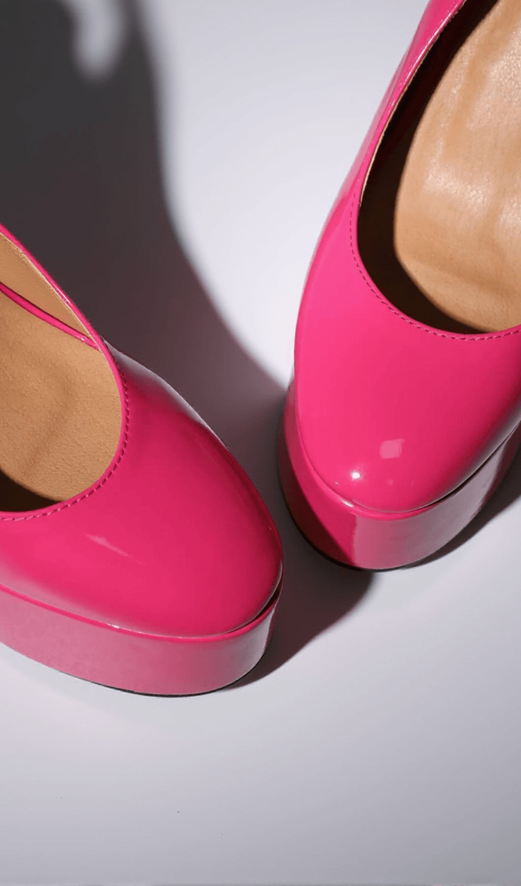 AIIZIE KALEA LEATHER PLATFORM HEELS IN HOT PINK - product image